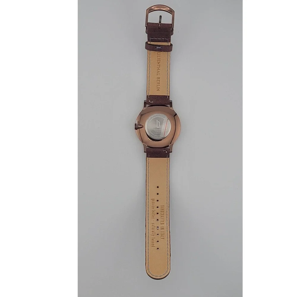 Lilienthal Berlin L1 Watch Bronze Case Black Dial Brown Italian Leather Strap